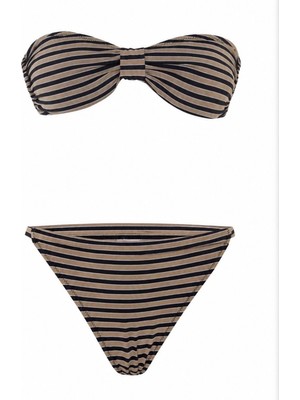 Brandhills Çok Renkli Stripe Straplez Bikini Takımı