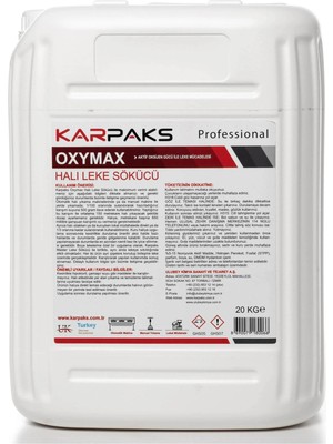 Karpaks Oxymax Halı Leke Sökücü 20 kg