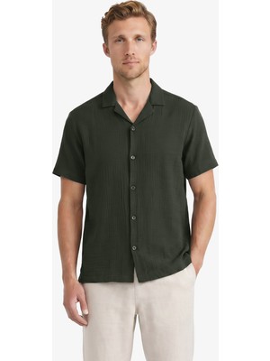 Nautica Erkek Yeşil Regular Fit Kısa Kollu Gömlek W65460T.3DD