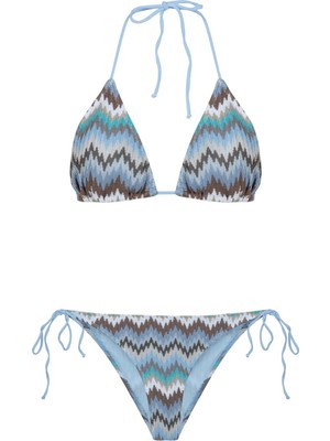 Brandhills Çok Renkli Triko Üçgen Bikini Takım