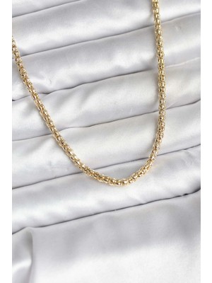 Zenvia Zcv Mey Ithalat® 14K Gold Renk Kaplama Boru Zincir Model cm Kadın Kolye ZNV2026