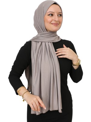 Modish Group Şal Tesettür Başörtüsü Premium Kumaş Eşarp Uzun Islami Giyim Viskon - Açık Vizon