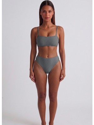 Brandhills Gri Renk Fitilli Bikini Takımı