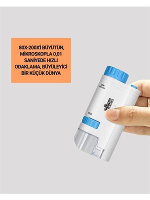 Twin Store Pmma Optik Lensli Kompakt Taşınabilir Mikroskop