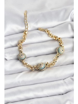Zenvia Mey Ithalat® Xuping Vıp Nazarlı Gold Renk Bileklik