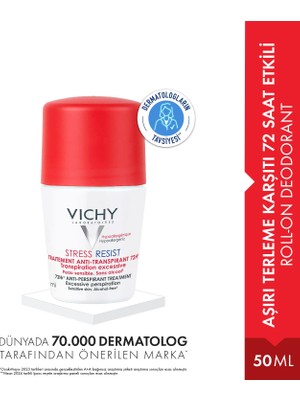Vichy Stress Terleme Karşıtı Yoğun Kontrol Roll-on Deodorant 50 ml Erkekler ve Kadınlar İçin