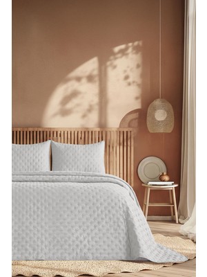 Doqu Home Boho Chic Spring Yatak Örtüsü Çift Softıa Ekru