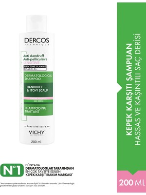 Vichy Dercos Sensitive Kepeğe Karşı Şampuan 200 ml Hassas Saçlar İçin Etkili Bakım