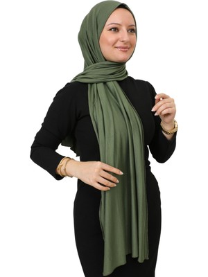 Modish Group Şal Tesettür Başörtüsü Premium Kumaş Eşarp Uzun Islami Giyim Viskon - Haki