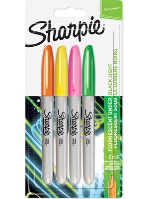 Sharpie Permanent Marker Neon Renkli Kalem Seti 4'lü Canlı Renkler ile Yazım Keyfi