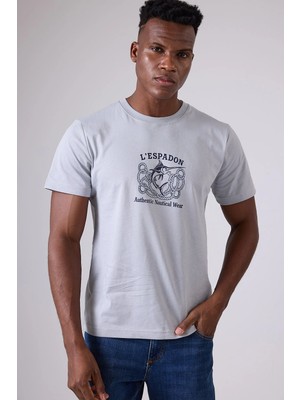 Marıne Tee™ Deniz Temalı Ribana Bisiklet Yaka Pamuk T-Shirt