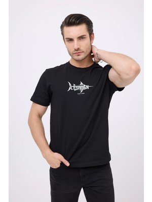 Marıne Tee™ Deniz Temalı Ribana Bisiklet Yaka Pamuk T-Shirt