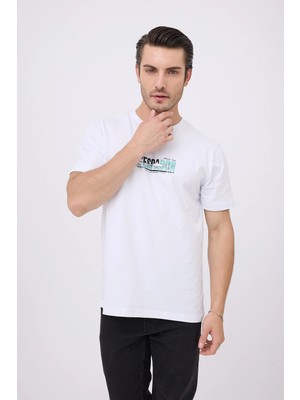 Marıne Tee™ Deniz Temalı Ribana Bisiklet Yaka Pamuk T-Shirt