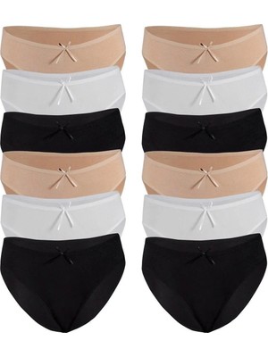 Özten İç Giyim Kadın 12'li Paket Bambu Bikini Külot