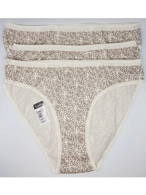 Tutku Kadın Kahverengi Desenli Betül Bikini Külot 12'li Paket 532