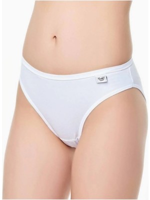 Tutku Beyaz Elastan Düz Kadın Slip Külot Yeni Sezon (6 Adet Ekonomik Paket)