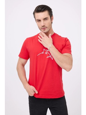 Marıne Tee™ Deniz Temalı Ribana Bisiklet Yaka Pamuk T-Shirt