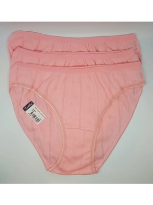 Tutku Kadın Jakarlı Somon Rengi 12'li Paket Bikini Külot Fua Shop 679