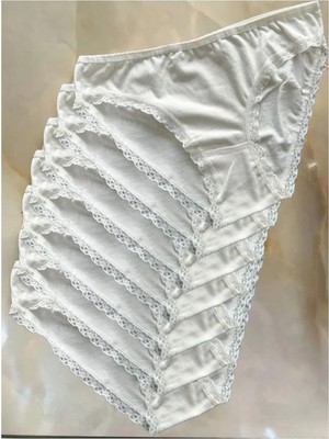Aves Krem Dantelli Bikini Slip 5li Külot