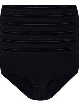 Yıldız Çamaşır Kadın Siyah 6'lı Paket Likralı Iz Yapmaz Bato Külot