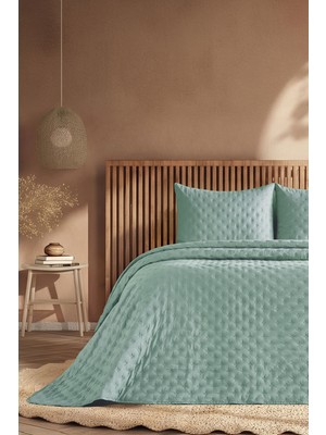 Doqu Home Boho Chic Spring Yatak Örtüsü Çift Softıa Yeşil