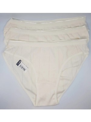 Tutku Kadın Jakarlı Ekru 12'li Paket Bikini Külot Fua Shop 679