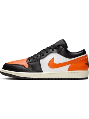 Nike Air Jordan 1 Low Leather Sneaker Hakiki Deri Unisex Günlük Spor Ayakkabı Siyah-Turuncu