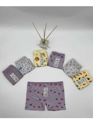 Kota Desenli Kız Çocuk Boxer 3 Adet