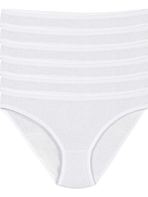 Yıldız Çamaşır Kadın Beyaz 6'lı Paket %100 Pamuk Bikini Külot