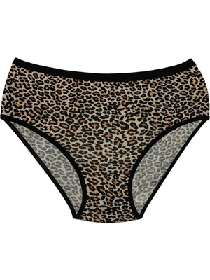 Yıldız Çamaşır Kadın Likralı Leopar Desenli Bato -3'lü Ekonomik Paket- Külot
