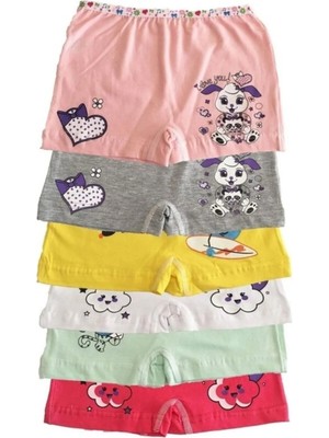 Tutku Kız Çocuk Baskılı Boxer Şort 0181 5 Lipaket
