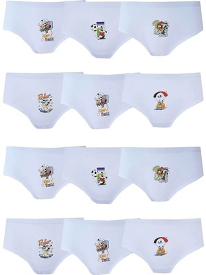 Tutku Iç Giyim 12LI Kız Çocuk Baskılı Bato Pamuklu Slip Külot