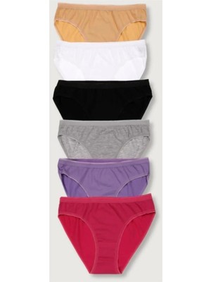 Tutku Kadın Pamuklu 6'lı Paket Bikini Külot Çoklu Renkli Rahat Tasarım ELF568T0635CCM6