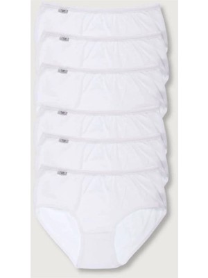 Tutku Kadın Beyaz 6'lı Paket Likralı Bato Külot