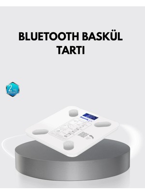 Genel Tedarik Bluetooth Akıllı Tartı – 8 Fonksiyonlu Dijital Baskül, 180 kg Kapasiteli
