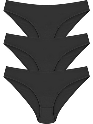 Papatya 12 Adet Siyah Renk Bikini Külot