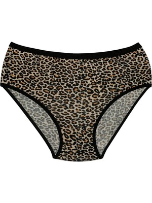 Yıldız Çamaşır Kadın Likralı Leopar Desenli Bato -3'lü Ekonomik Paket- Külot