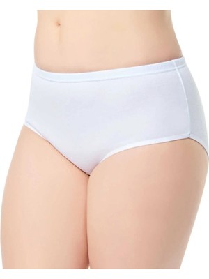 Tutku Kadın Yüksek Bel Bato Külot Beyaz 6llı Paket %100 Pamuk