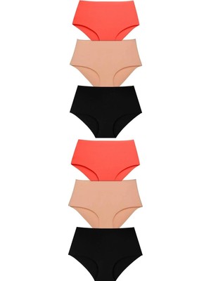 Berrak Kadın Beyaz Ribana Biyeli Bikini Külot 2064 6'lı Paket