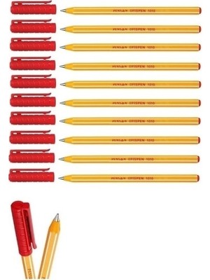 Pensan 1010   Ofispen Kırmızı Tükenmez Kalem Seti 10 'lu 1.0 mm Kalınlık ile Konforlu Yazım Deneyimi