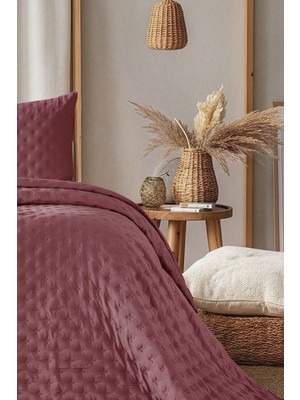 Doqu Home Harmony Yatak Örtüsü Çift Softıa Bordo