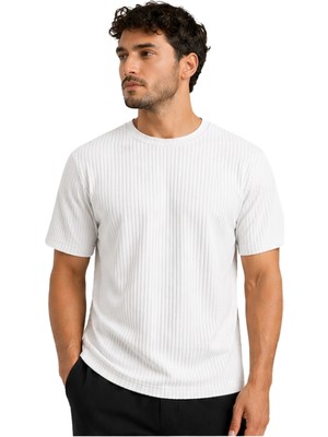 Fitilli Ottoman Kumaş Erkek Tişört 26047