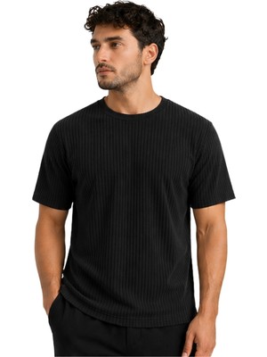 Fitilli Ottoman Kumaş Erkek Tişört 26047