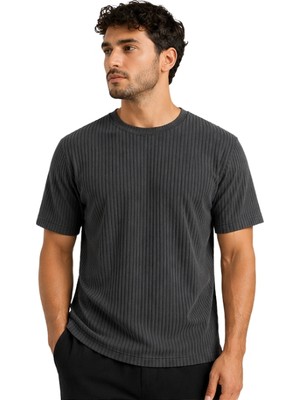 Fitilli Ottoman Kumaş Erkek Tişört 26047