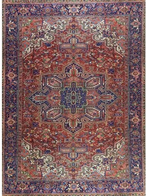 Pera Halı Kırmızı, Kiremit ve Bordo Tonlu Vintage Halı  - Outlet - FLT0733BOU