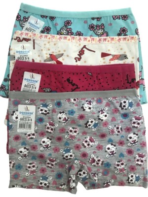Dondeza Kız Çocuk Kırmızı Boxer 4lü Paket