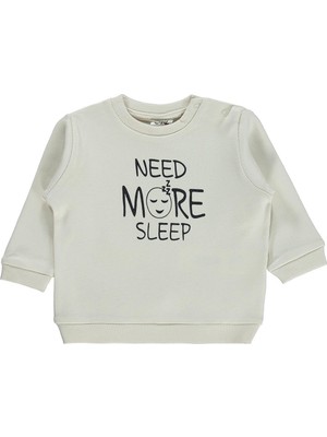 Civil Baby Need More Sleep Baskılı 6-18 Ay Sweatshirt - Fil Dişi