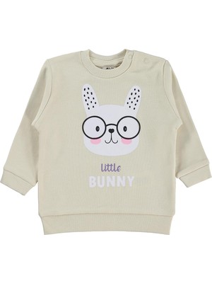 Civil Baby Little Bunny Baskılı 6-18 Ay Sweatshirt - Fil Dişi