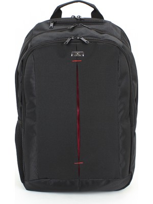Case Club 17,3'' Laptop Bölmeli Sırt Çantası Siyah Su Geçirmez Kumaş ile Darbe Emici Koruma