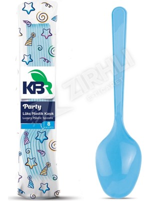 5 Adet Kbr Party Plastik Kaşık Mavi 8'li